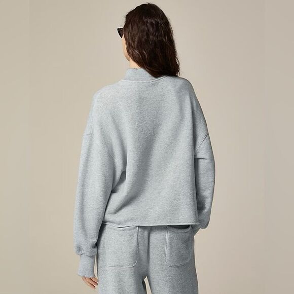 NWT J CREW Heritage terry mockneck sweatshirt in Medium Hthr Grey - Picture 4 of 8